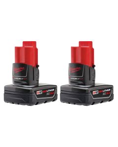 Milwaukee 48-11-2412 M12 Redlithium 12V XC Battery Pack, 2 Piece