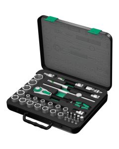 Wera Tools 5003645001, 37 PC 8100 SC 2 Zyklop Speed Ratchet Set with 1/2" Drive