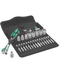 Wera Tools 5004019001, 28 PC 8100 SA 9 Zyklop Speed Ratchet Set with 1/4" Drive
