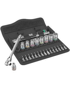 Wera Tools 5004021001, 28 PC 8100 SA 11 Zyklop Metal Ratchet Set with 1/4" Drive