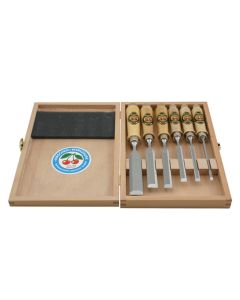 Two Cherries 5009050 Chisel Set /4 Wood Box Unpolished Blades