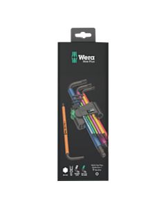 Wera 05073593001 950/9 Hex Plus 1 SB Metric Multicolour L-Key BlackLaser Set, 9 Piece