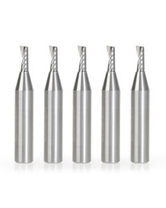 Amana Tool 51373-5, 1/8" x 1/4" x 1-1/2" 1FL SC Spiral 'O' Aluminum Cutting Router Bit, 5/Pack