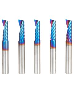 Amana Tool 51404-K-5 1/4" x 3/4" Solid Carbide CNC Spektra Up-Cut Router Bit, 5 Piece
