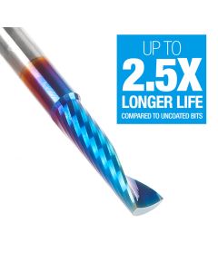 Amana Tool 51405-K 1/4" Solid Carbide Up-Cut CNC Spektra Extreme Tool Life Coated Spiral 'O' Flute Plastic Cutting Router Bit