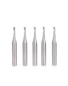 Amana Tool 51411-5, 1/8" x 1/4" x 2" 1FL SC Spiral 'O' Plastic Cutting Router Bit, 5/Pack