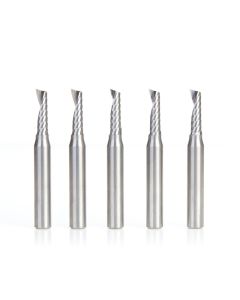 Amana Tool 51417-5, 3/16" x 1/4" x 2" 1FL SC Spiral 'O' Plastic Cutting Router Bit, 5/Pack
