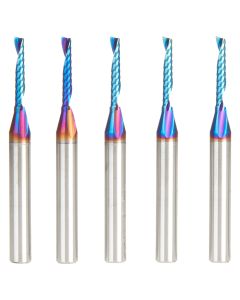 Amana Tool 51446-K-5 Spektra Solid Carbide CNC Spiral 'O' Up-Cut Router Bit, 5 Piece