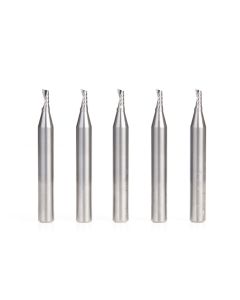 Amana Tool 51474-5, 1/8" x 1/4" x 2" 1FL SC Spiral 'O' Aluminum Cutting Router Bit, 5/Pack