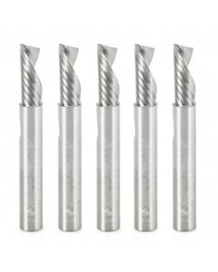 Amana Tool 51502-5, 1/4" x 1/4" 1FL SC Spiral 'O' Aluminum Cutting Router Bit, 5/Pack