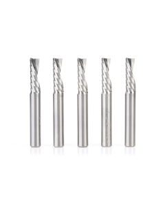 Amana Tool 51504-5, 1/4" x 1/2" x 2" 1FL SC Spiral 'O' Plastic Cutting Router Bit, 5/Pack