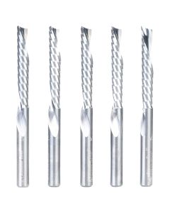 Amana Tool 51513-5 1/4" x 1-1/2" Solid Carbide CNC Spiral 'O' Down-Cut Router Bit, 5 Piece