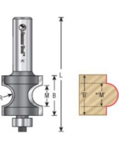 Bullnose Radius Router Bits with Bearing