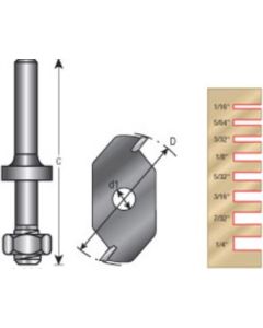 2 Wing Slotting Cutter Assemblies, 1/2" Shank