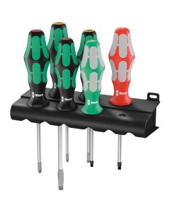 Wera Tools 5347778001, 6 PC 334/368/6 Screwdriver Set & Rack