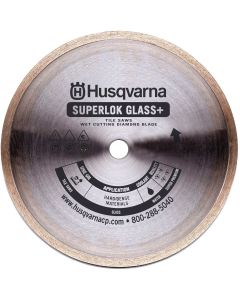 Husqvarna 542776617 8" Superlok Glass + Wet Continuous Diamond Saw Blade