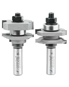 Amana Tool 55431 1 5/8" Carbide Tipped Ogee Stile & Rail Router Bit Set, 2 Piece