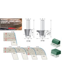 Undermount Bowl Router Bits for Corian® Bowl No. 874-S w/ Ultra-Glide Bearing-Roundover