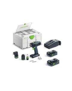 Festool 577608 T18+3 HPC 4.0 I-Set 18V Drill Driver with RA Chuck