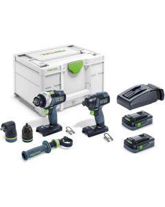 Festool 577616 TID 18 HPC I-Set TPC 18/4 18V Impact Driver and Drill Set
