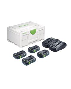 Festool 578946, SYS 18V 4xTBX4/TCL6DUO 4-Battery Energy Set