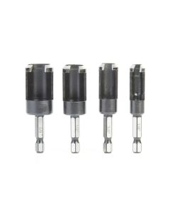 Amana Tool 608-258, 4-Piece Plug Cutter Set with 1/4" Hex Shanks