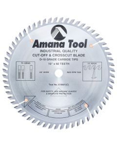 Amana Tool 610601 10" x 60 TPI Carbide Tipped Heavy Duty General Purpose Saw Blade