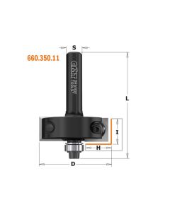 CMT Tools 660.351.11, 1-3/8" x 15/32" x 1/4" Rabbeting Bit with Insert Knives