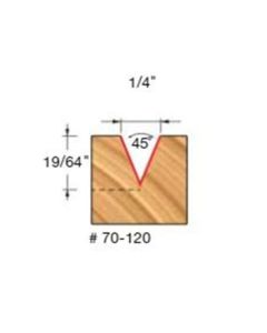 Freud 70-120 45Deg 1/4" x 19/64" Engraving V-Groove Router Bit