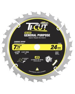 Timberline 72524 Ti-Cut 7-1/4" General Purpose & Finishing Saw Blade with Diamond Knockout