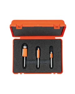CMT Tools 806.001.11, 3/8" - 3/4" x 1/4" 3-Piece Flush Trim Bit Set