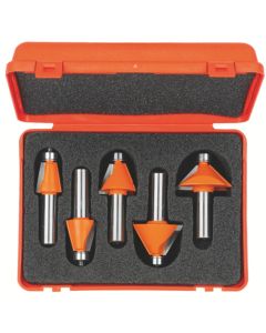CMT Tools 836.501.11, 1/2" 5-Piece Chamfer Router Bit Set