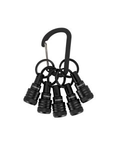 Vega Industries 5QKCHB 1/4" Black 5-Piece Keychain Bit Holder Set