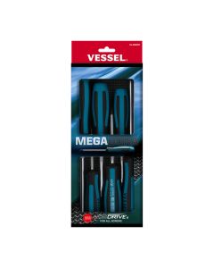 Vessel Tools 9006PB, Megadora Jawsfit 6 Piece Screwdriver Set