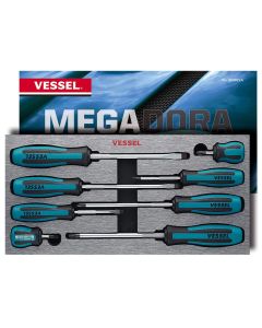 Vessel Tools 9008EVA, Megadora Jawsfit 8 Piece Screwdriver Set