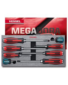 Vessel Tools 9308EVA 8 Piece Megadora Jawsfit Tang-Thru Screwdriver Set