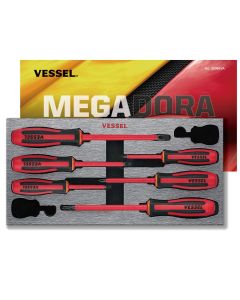Vessel Tools 9606EVA, 6-Piece Megadora Insulated Screwdriver Set