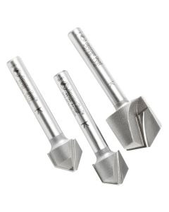 Amana Tool AMS-140 1/4" Carbide Tipped V-Groove Router Bit Set