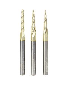 Amana Tool AMS-144 1/4" Solid Carbide CNC 2D & 3D Carving Up-Cut Router Bit Set