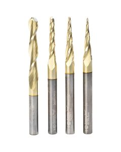 Amana Tool AMS-148 1/4" Solid Carbide CNC 2D & 3D Carving Up-Cut Router Bit Set