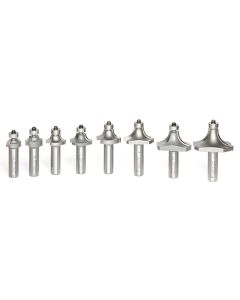 Amana Tool AMS-555 1/2" 8 Piece Carbide Tipped Corner Round Router Bit Set