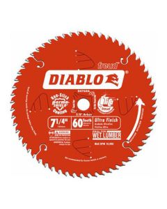 Freud Diablo D0760X 7-1/4" 60T Ultra-Finish Thin Kerf Circular Saw Blade