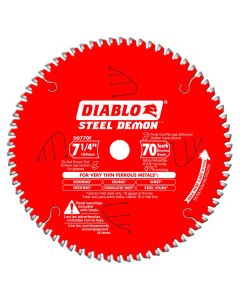 Freud Diablo D0770F 7-1/4" 70T TC Thin Kerf Steel Demon Circular Saw Blade, for Ferrous Metal < 18ga
