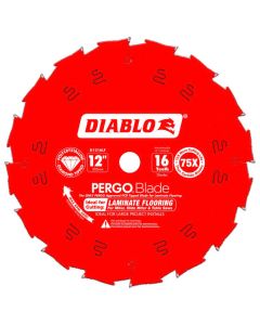 Freud D1216LF 12" 16T PCD Laminate Flooring (Pergo) Circular Saw Blade, Polycrystalline Diamond Tip