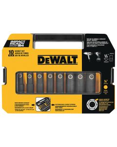 DeWalt DW22812 Impact Ready 1/2" 10 Piece Drive Socket Set