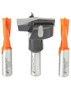 Amana Tool HBM-102 10mm 3 Piece Carbide Tipped Hinge Boring Router Bit Set