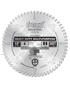 LU82M010 Freud 10" 60T TCG Cross-Cutting / Rip Multi-Purpose Wood Cutting Saw Blade, Full Kerf Heavy Duty