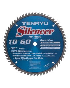 Tenryu SL-25560 Silencer 10" x 0.098" 60T Carbide Tipped Saw Blade