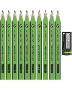 Tracer ACP1 10-Piece 4H Heavy-Duty Carpenter Pencils with Sharpener