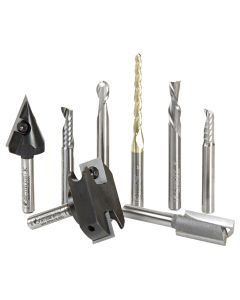 Amana Tool AMS-131 1/4" 8 Piece Signmaking Starter CNC Router Bit Set II